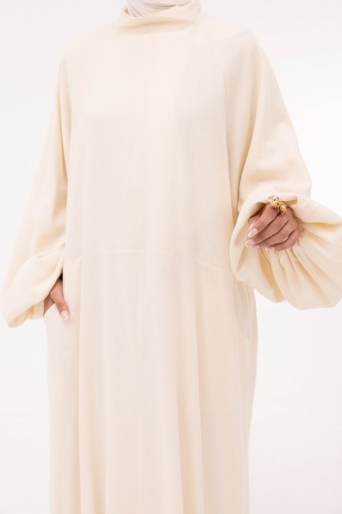 Robe Fleurissa en lin crème