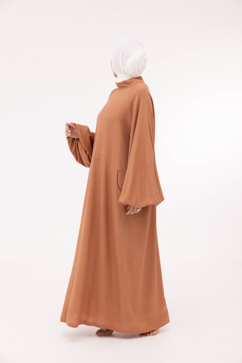 Robe Fleurissa en lin noisette