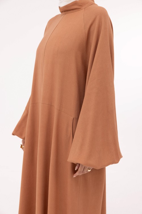 Robe Fleurissa en lin noisette