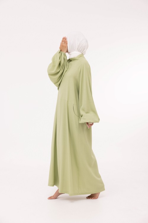 Robe Fleurissa en lin anis
