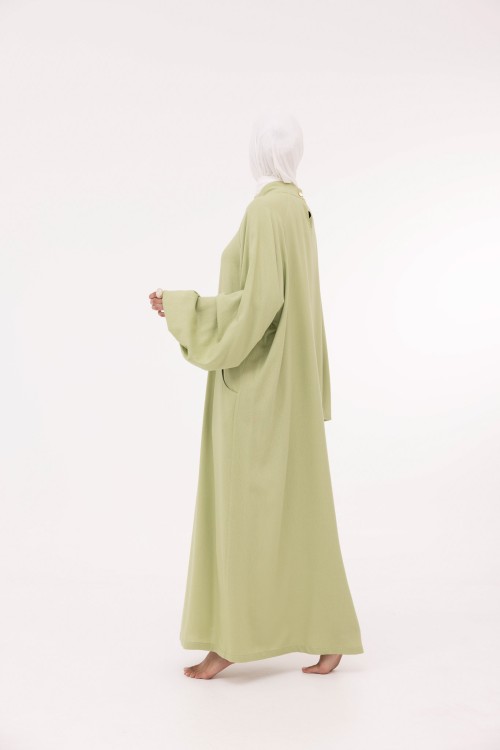 Robe Fleurissa en lin anis