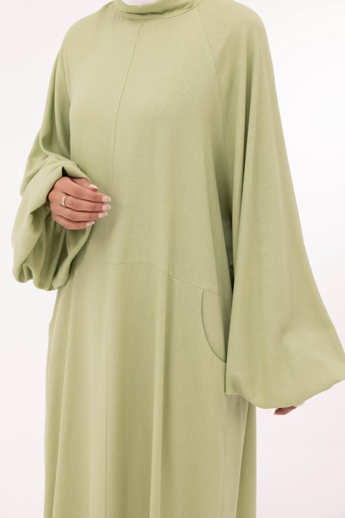 Robe Fleurissa en lin anis