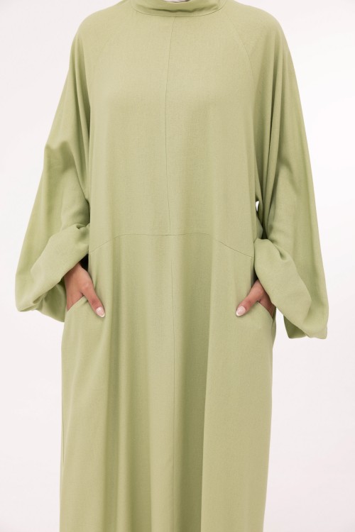 Robe Fleurissa en lin anis