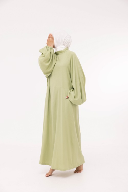 Robe Fleurissa en lin anis