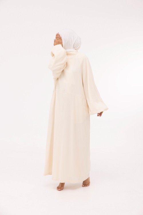 Robe Fleurissa en lin crème