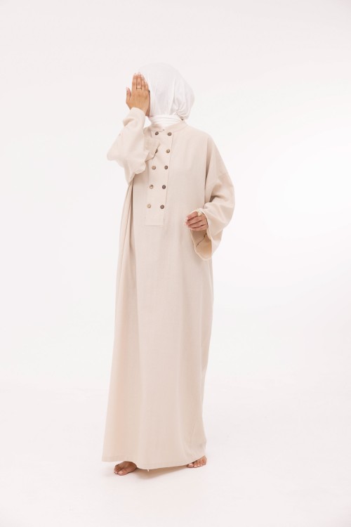 Robe Jolia en lin beige clair