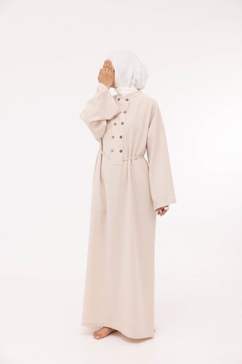Robe Jolia en lin beige clair