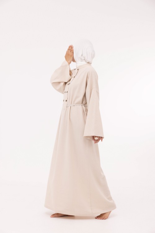 Robe Jolia en lin beige clair