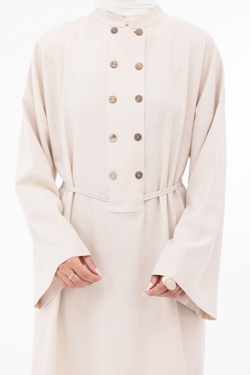Robe Jolia en lin beige clair