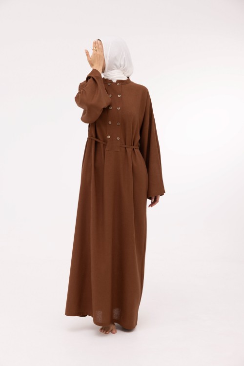 Robe Jolia en lin marron