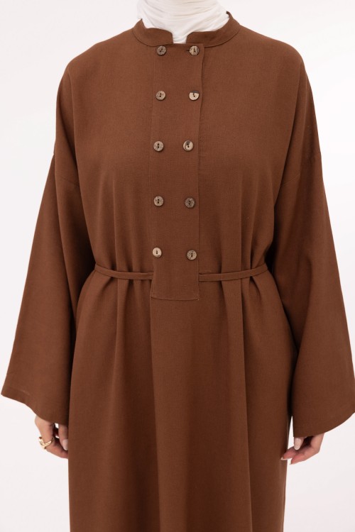 Robe Jolia en lin marron