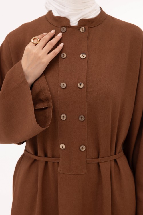 Robe Jolia en lin marron