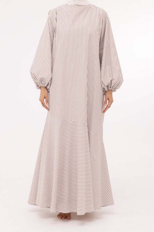 Robe Mayline rayée noisette