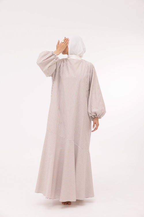 Robe Mayline rayée noisette