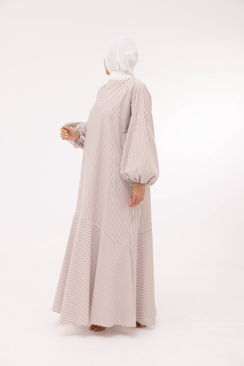 Robe Mayline rayée noisette