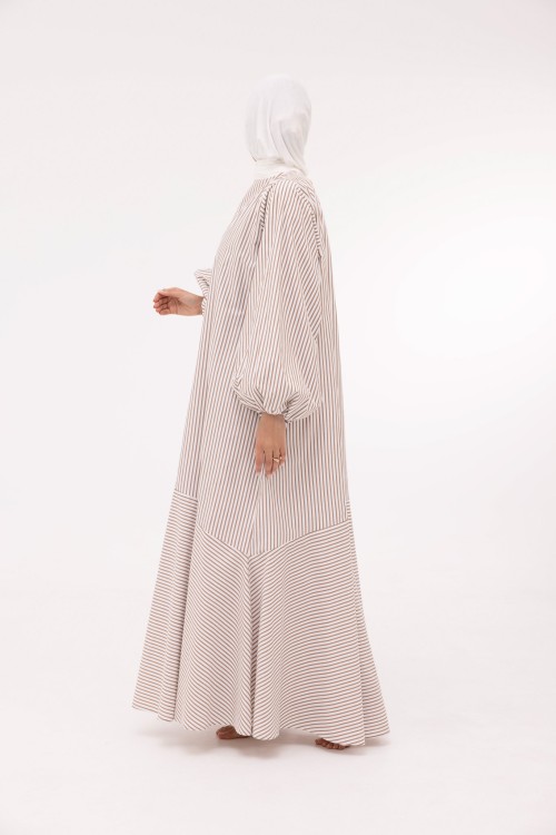 Robe Mayline rayée noisette