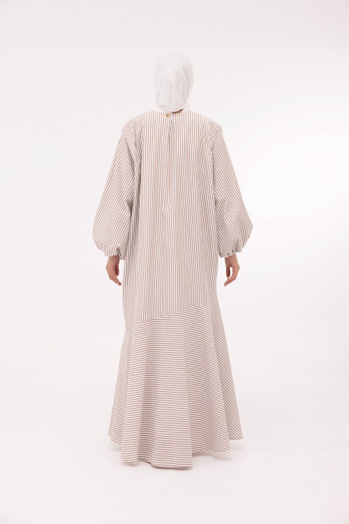 Robe Mayline rayée noisette