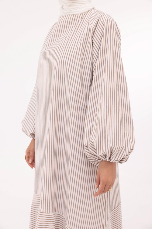 Robe Mayline rayée noisette