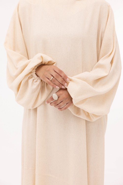 Robe Mayline en lin beige chiné
