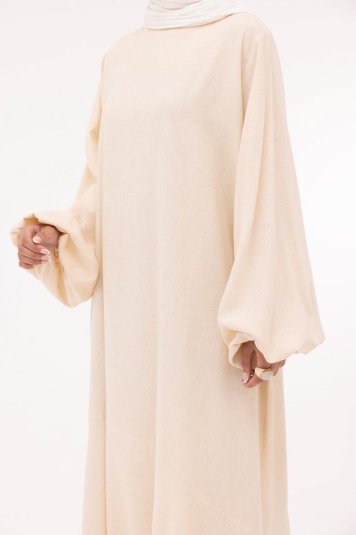Robe Mayline en lin beige chiné
