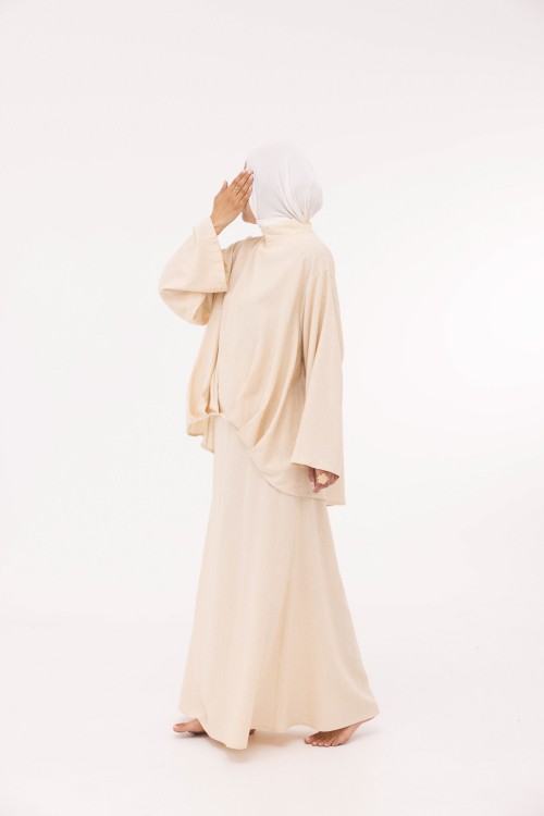 Ensemble Pauline en lin beige chiné