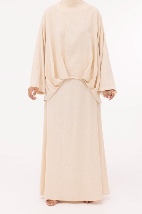 Ensemble Pauline en lin beige chiné