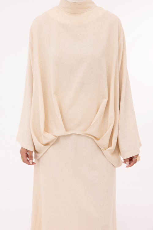 Ensemble Pauline en lin beige chiné