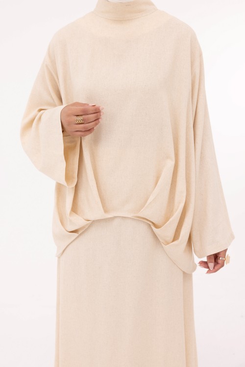 Ensemble Pauline en lin beige chiné