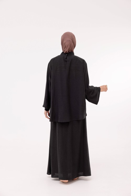 Ensemble Pauline en lin noir