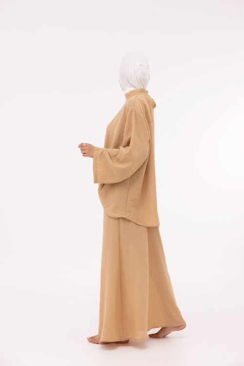Ensemble Pauline en lin sable