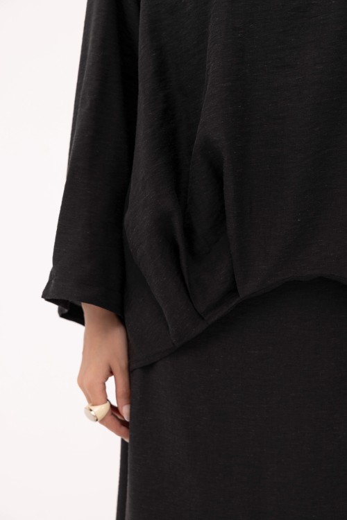Ensemble Pauline en lin noir