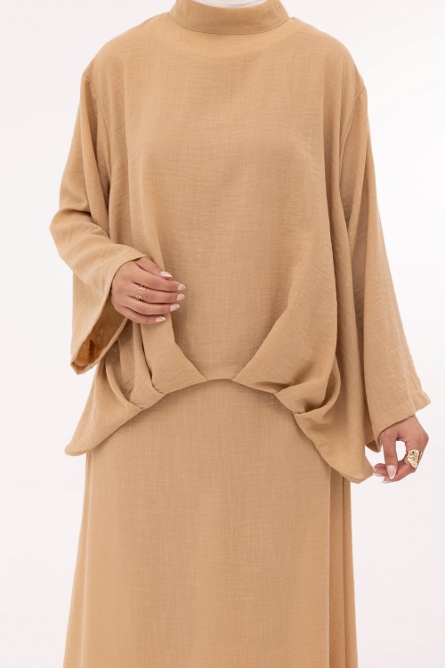 Ensemble Pauline en lin sable