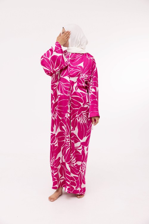 Robe Ally fleuri fushia