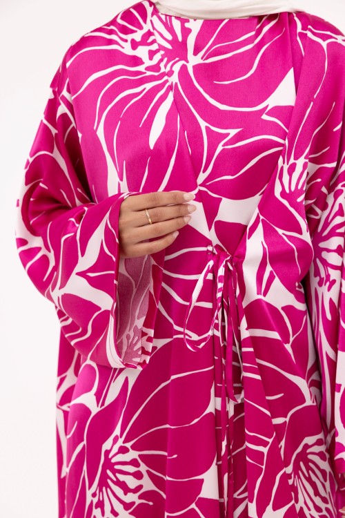 Robe Ally fleuri fushia