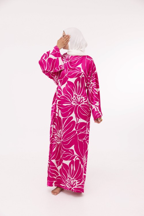 Robe Ally fleuri fushia