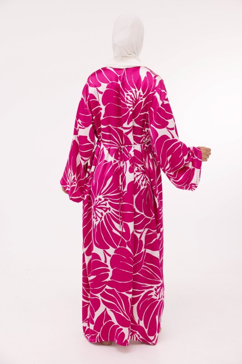 Robe Ally fleuri fushia