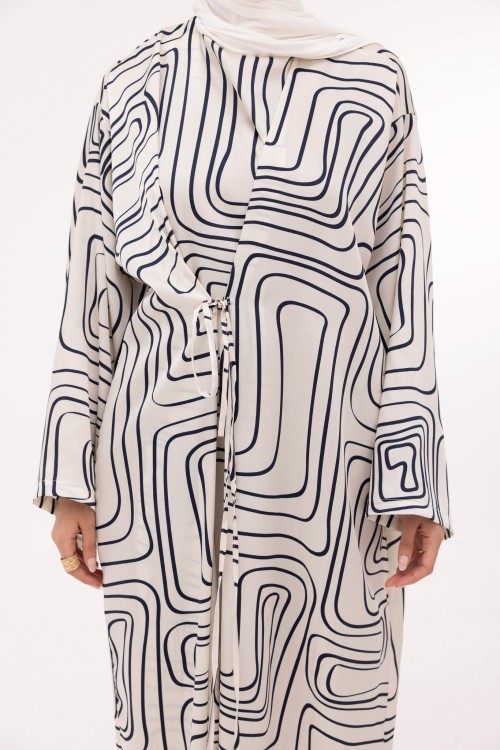 Robe Ally imprimé blanc et bleu