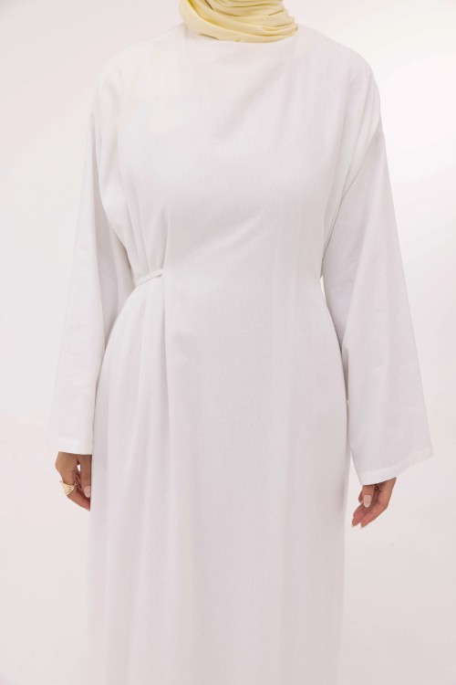 Robe Ally en lin blanc