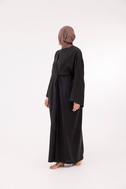 Robe Ally en lin noir