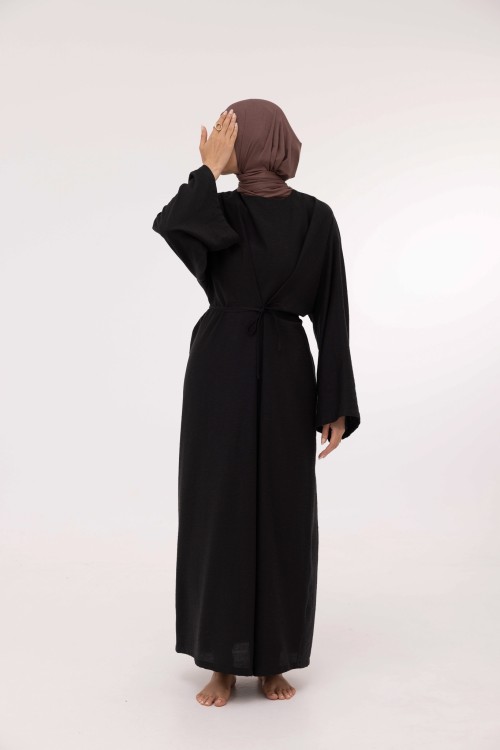 Robe Ally en lin noir
