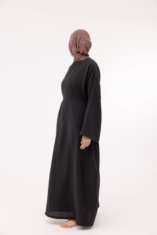 Robe Ally en lin noir