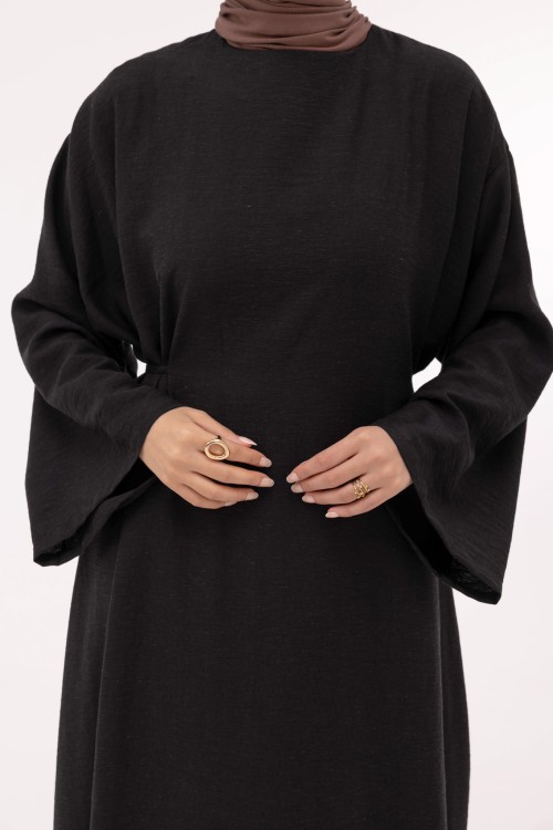 Robe Ally en lin noir