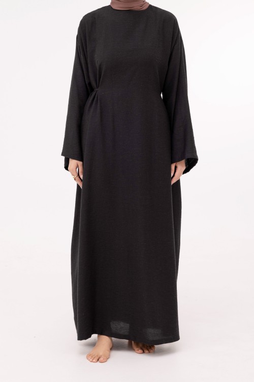 Robe Ally en lin noir