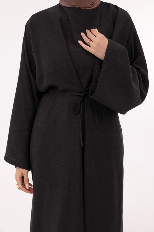 Robe Ally en lin noir