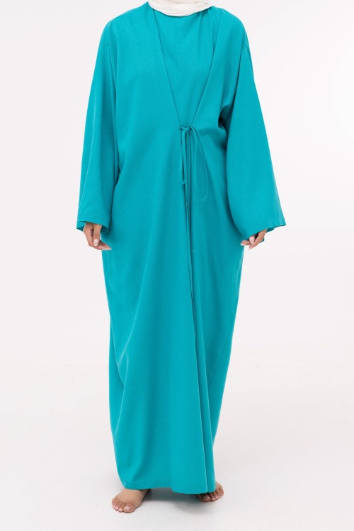 Robe Ally en lin turquoise