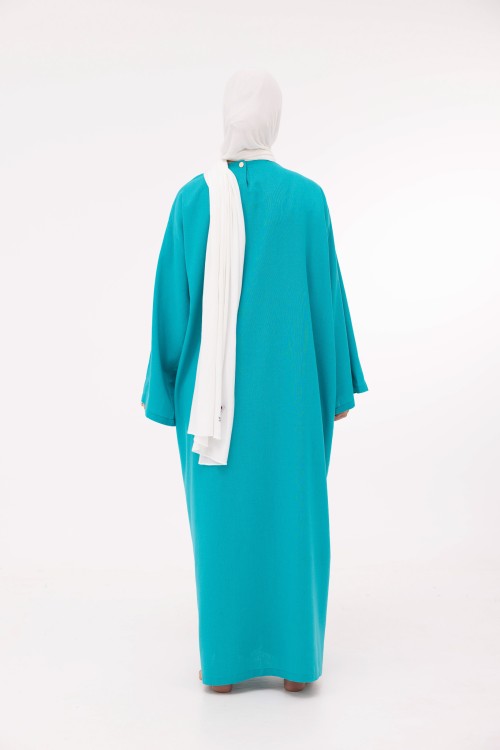 Robe Ally en lin turquoise