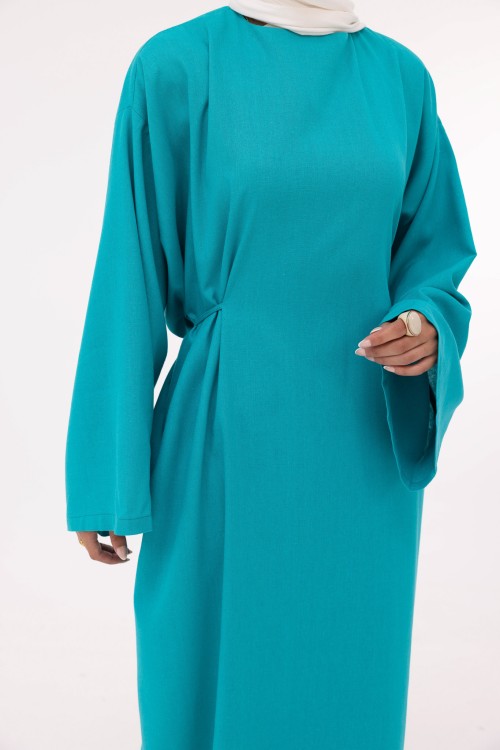 Robe Ally en lin turquoise