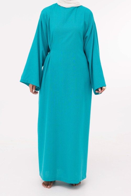 Robe Ally en lin turquoise