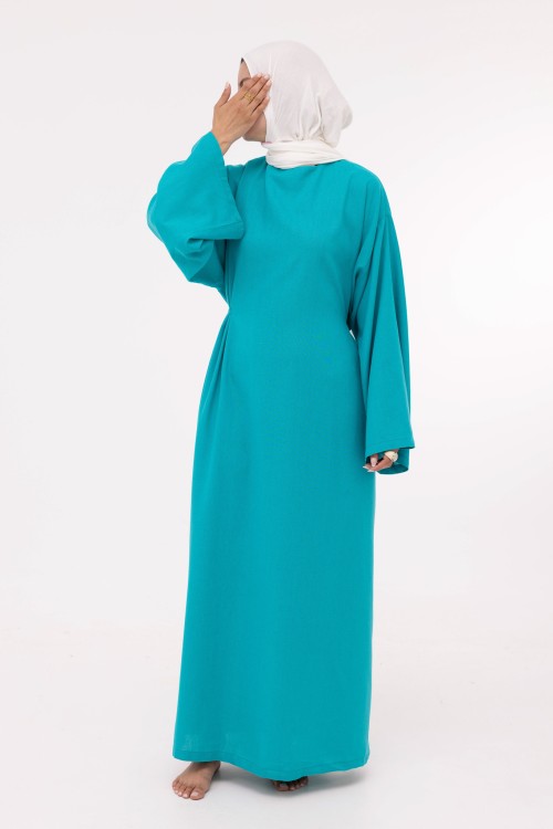 Robe Ally en lin turquoise