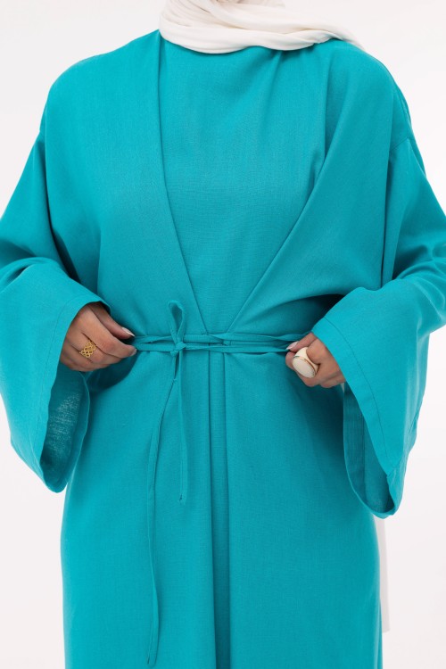 Robe Ally en lin turquoise